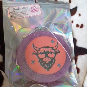 NEW!! Purple and Orange Freshie with Cow Design